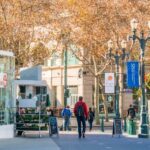 a man walking down a street