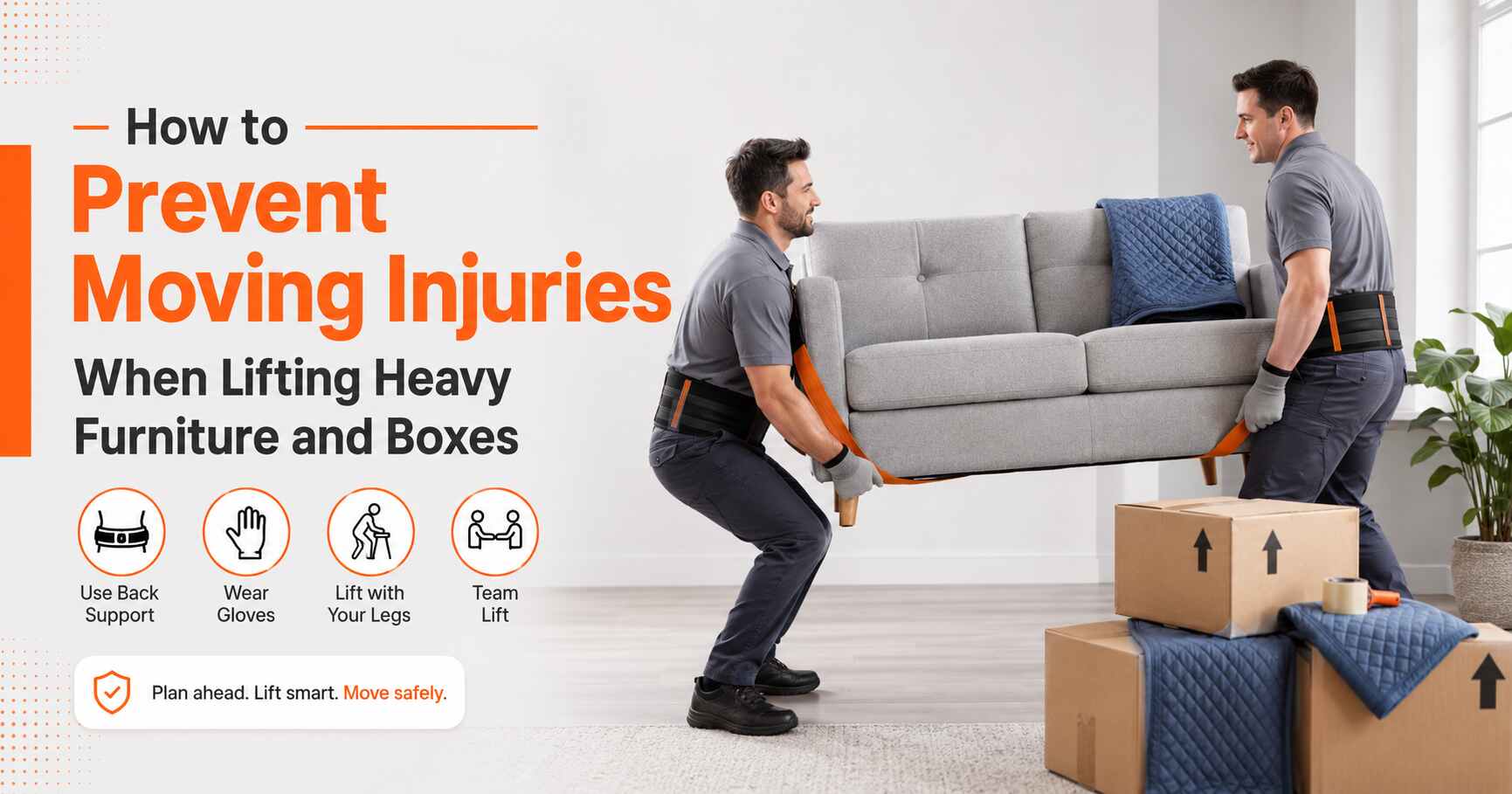 How to prevent moving injuries when lifting heavy furniture and boxes